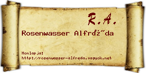 Rosenwasser Alfréda névjegykártya
